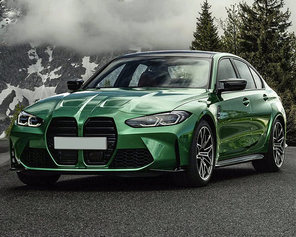 IKON MOTORSPORTS, Front Bumper Cover Compatible With 2019-2022 BMW 3 Series G20 Sedan 4-Door, Upgrade To 22 M3 Style Unpainted Front Bumper Conversion Replacement Bodykit Set