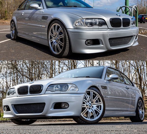 Front Bumper Cover Compatible With 1999-2006 BMW 3 Series E46, 2D Coupe M3 Style Front Bumper Guard Conversion Bodykit Black by IKON MOTORSPORTS, 2000 2001 2002 2003 2004 2005