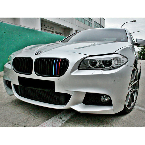 Front Bumper Cover Compatible With 2011-2016 5-Series F10, M-Tech Msport Front Bumper Fog Cover Conversion Guard PP by IKON MOTORSPORTS, 2012 2013 2014 2015
