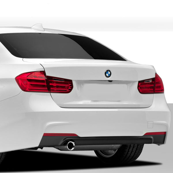 Rear Bumper Cover Compatible With 2012-2018 BMW F30, 3 Series M-Tech M Sport Rear Bumper Conversion Diffuser Single Outlet by IKON MOTORSPORTS, 2013 2014 2015 2016