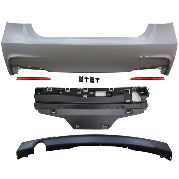 2012-2018 BMW F30 3 Series M Sport M Tech Style Rear Bumper Conversion Kit W/ Diffuser - ModMyEuro