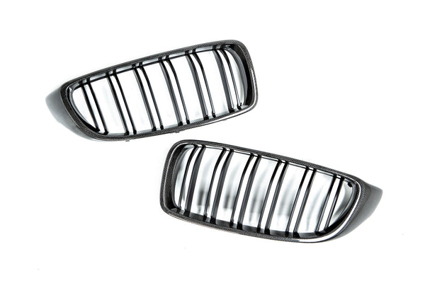 AutoTecknic f32 4 series carbon dual slat front grille set - iND Distribution