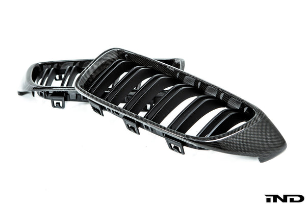 AutoTecknic f32 4 series carbon dual slat front grille set - iND Distribution