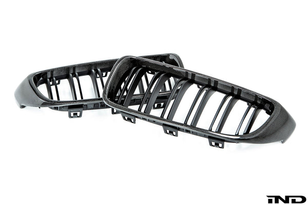 AutoTecknic f32 4 series carbon dual slat front grille set - iND Distribution