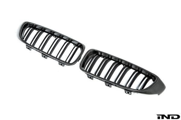AutoTecknic f32 4 series carbon dual slat front grille set - iND Distribution