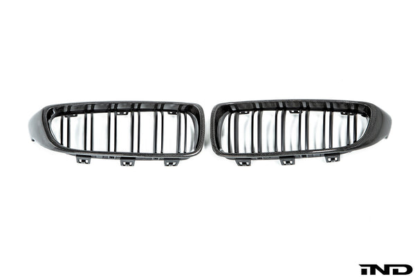 AutoTecknic f32 4 series carbon dual slat front grille set - iND Distribution