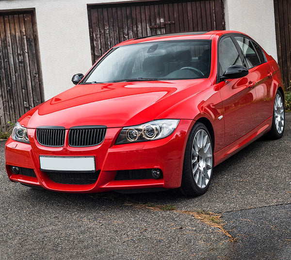 Front Bumper Compatible With 2006-2008 BMW E90 3-Series, M-Tech Style Polypropylene PP Unpainted Black Cover Guard Protection Conversion Factory Replacement Exterior Bodykit by IKON MOTORSPORTS