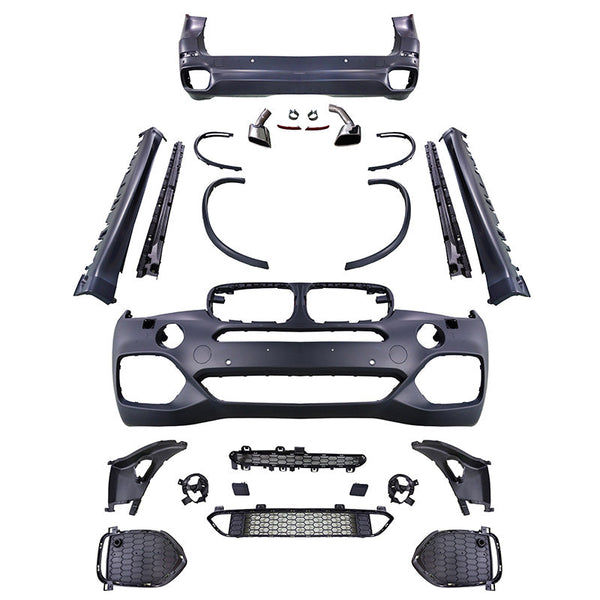 Fits 14-18 BMW F15 X5 Full Front + Rear Bumper Cover Conversion Replacement PP