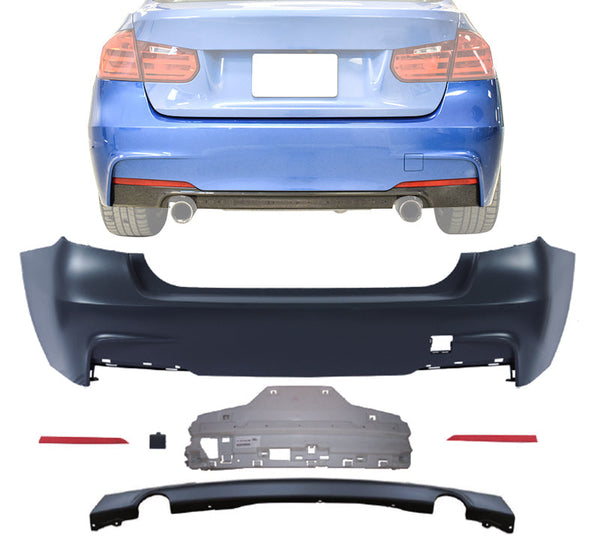 2012-2018 BMW F30 335i M-Tech Style Rear Bumper Conversion Kit W/ Dual Muffler Outlet - ModMyEuro