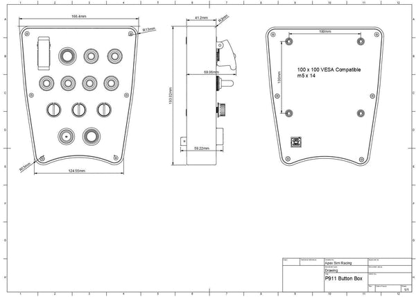 Apex P911 Button Box - Apex Sim Racing - Sim Racing Products
