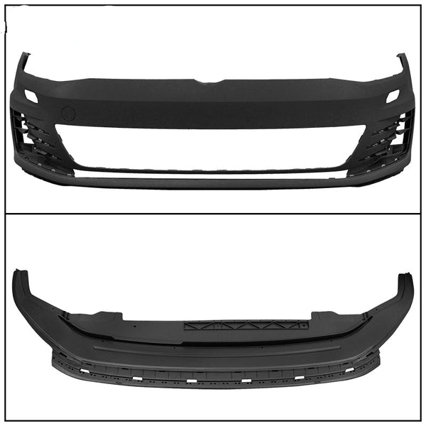 Fits 15-17 Golf 7 MK7 GTI Type Front Bumper Conversion + Grill Logo Badge Base