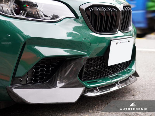 AutoTecknic f87 m2 competition dry carbon fiber center front lip - iND Distribution