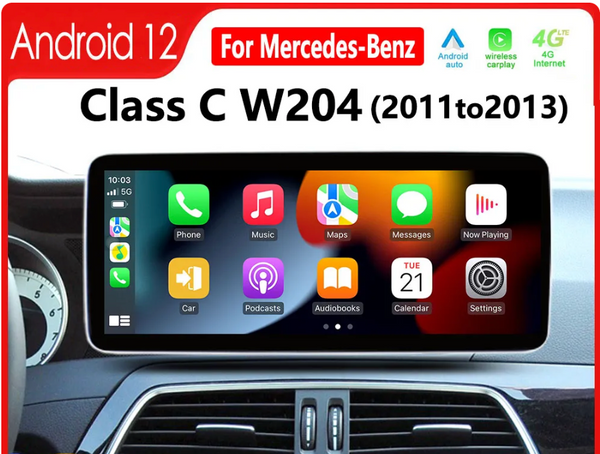 2011-2014 Mercedes Benz W204 Plug-n-Play CarPlay Kit W/ Screen - ModMyEuro