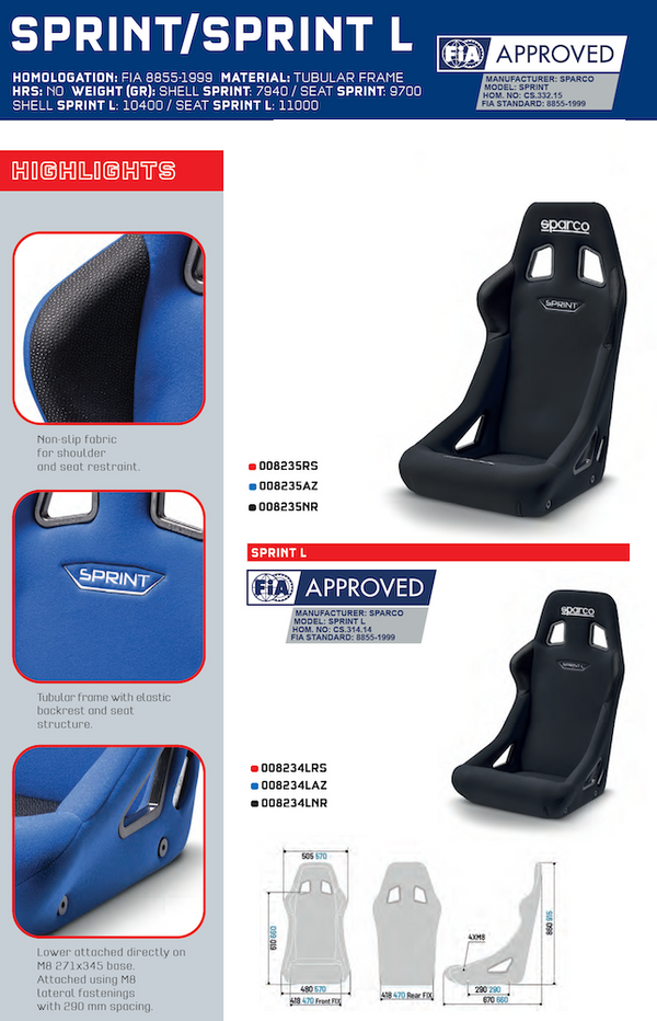 Sparco Sprint Racing Seat - ModMyEuro