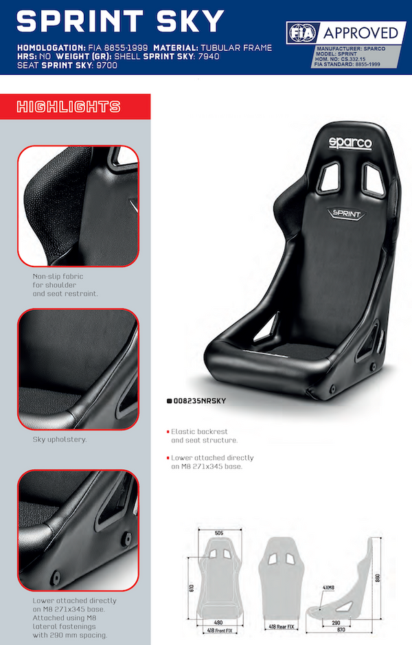 Sparco Sprint Racing Seat - ModMyEuro