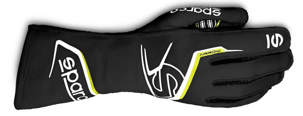 Sparco_Arrow-K_Kart_Racing_Glove_Black/Yellow_002557NRGF_Front_Image