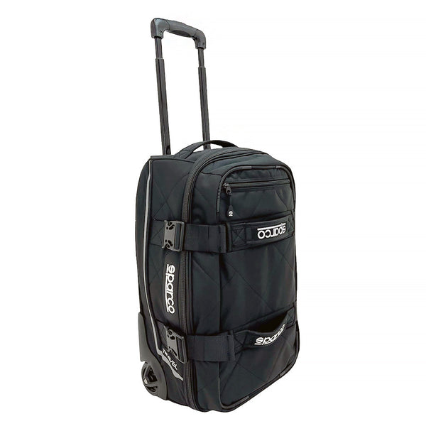 Black on black Sparco racing gear bag Travel roller tote