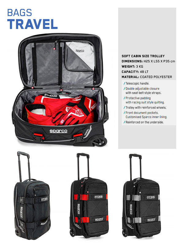 Sparco Travel roller carry-on gear bag info page