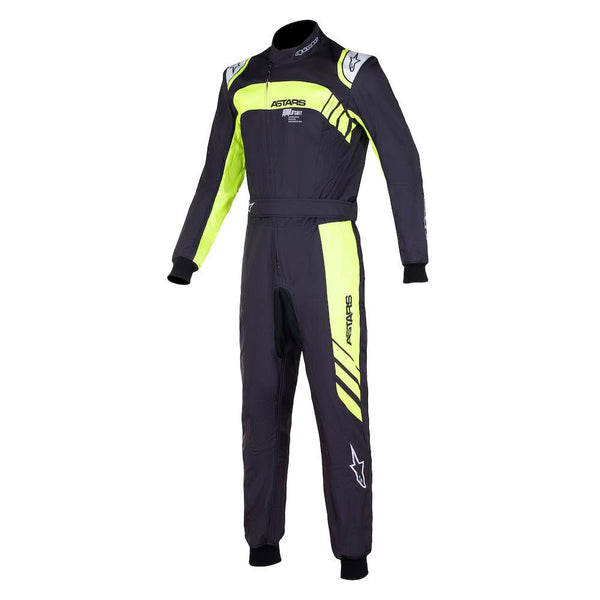 Alpinestars KMX-9 v3 Graphic 3 Kart Racing Suit - Competition MotorsportAlpinestars KMX-9 v3 Graphic 3 Kart Racing Suit Black / yellow Front Image