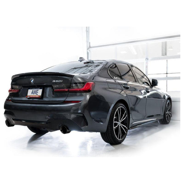 AWE 19-23 BMW 330i / 21-23 BMW 430i Base G2X Track Edition Axle Back Exhaust - Diamond Black - ModMyEuro