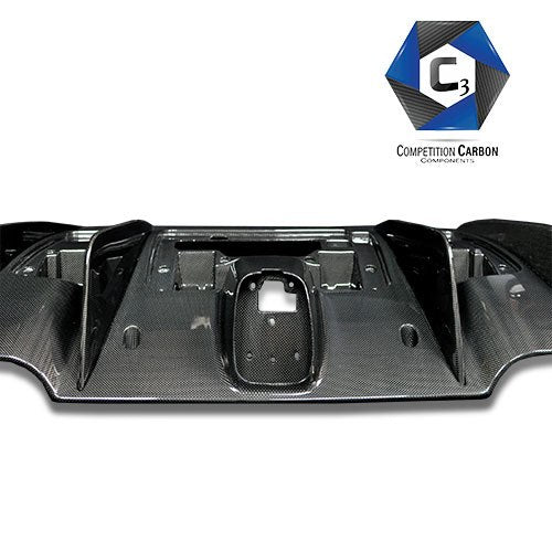 C3 Carbon Ferrari 488 GTB Carbon Fiber Rear Diffuser - Competition Motorsport