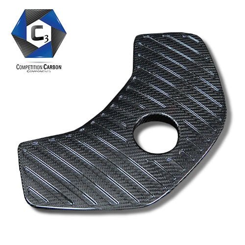 C3 Carbon McLaren MP4-12C-650S Carbon Fiber Coolant Tank Cover (Ribbed) - Competition Motorsport
