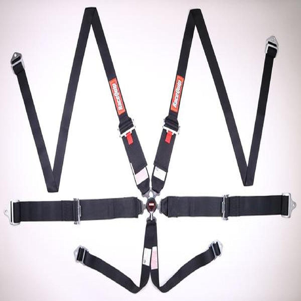 RaceQuip Black SFI Camlock 6pt Pullup Lap HNR Seat Belt (747007/17/77)