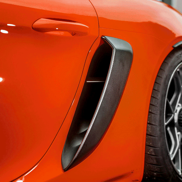 SilverRocket Dry Carbon Fiber Rear Side Air Intake Covers (Porsche GT4/GT4 RS) - ModMyEuro