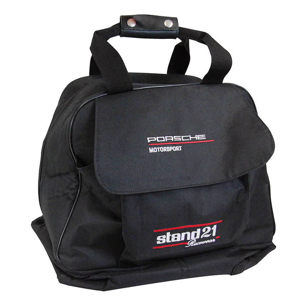 Stand21 Porsche Motorsport official racing helmet / HANS bag