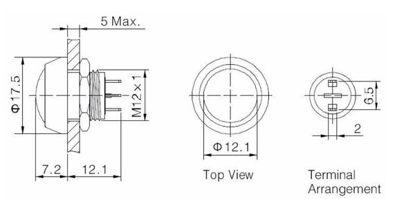 Sim Racing Momentary Button - 12mm - Apex Sim Racing - Sim Racing Products