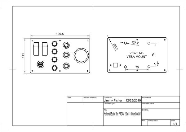 Apex Button Box Horizontal Mount - Apex Sim Racing - Sim Racing Products