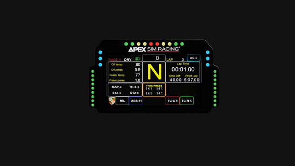 GT3R DDU Sim Racing Display Q1 2024 - Apex Sim Racing - Sim Racing Products