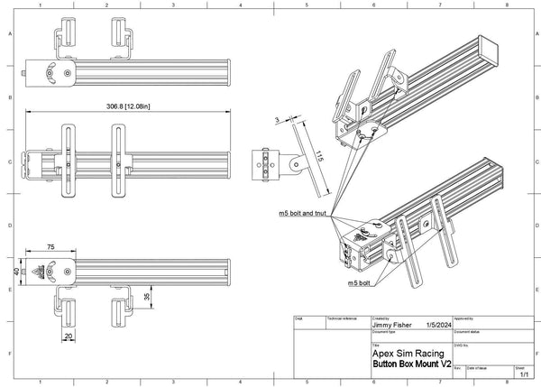 Button Box Mount V2 - Apex Sim Racing - Sim Racing Products