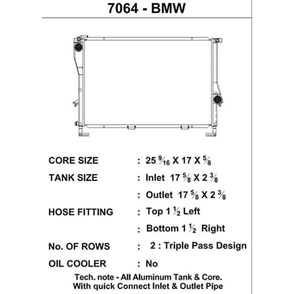 CSF 99-03 BMW M5 (E39) / 95-03 BMW 540i M/T Radiator (Fits Auto Trans w/Modified Drain Plug) - ModMyEuro