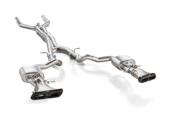 Akrapovic 2018 Mercedes Benz E63 Evolution Line (Titanium) & Link Pipe w/ Gloss Carbon Fiber Tips - ModMyEuro