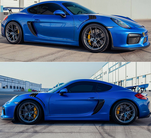  Front Fenders Compatible With 2014-2016 Porsche 981 Cayman & 2013-2016 Porsche Boxster, 2PCS Front Side Fenders Wing Panel Added on Bodykit Replacement Unpainted Black GT2-RS Style