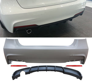 2012-2018 BMW 320i M Sport M Tech Style Rear Bumper Conversion Kit W/ Diffuser - ModMyEuro