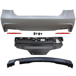 2012-2018 BMW F30 3 Series M Sport M Tech Style Rear Bumper Conversion Kit W/ Diffuser - ModMyEuro