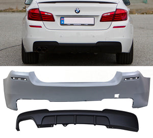 2011-2016 BMW F10 528i M Sport M Performance Style Rear Bumper Conversion Kit W/ Diffuser W/ Single Exhaust - ModMyEuro