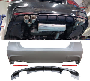 2012-2018 BMW F30 3 Series M Performance Style Rear Bumper Conversion Kit W/ Diffuser W/ Quad Tip - ModMyEuro