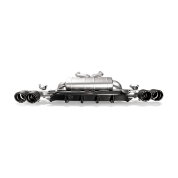 Akrapovic 18+ BMW M5 (F90) Rear Carbon Fiber Diffuser - High Gloss w/ Red/White Akrapovic Logo - ModMyEuro