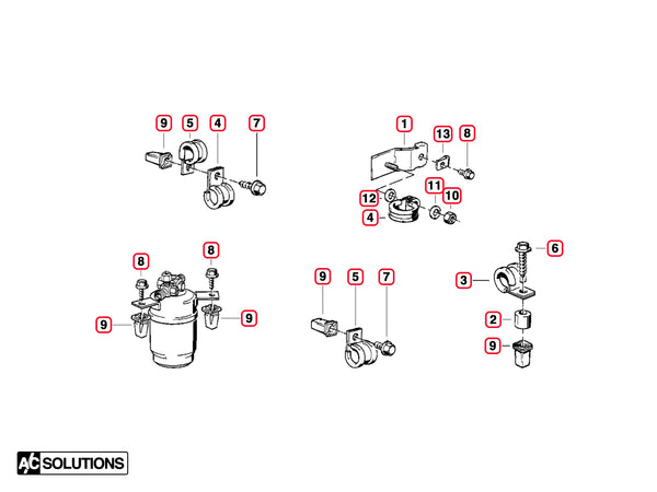 A/C Solutions BMW E30 Bracket and Hardware Kit - ModMyEuro