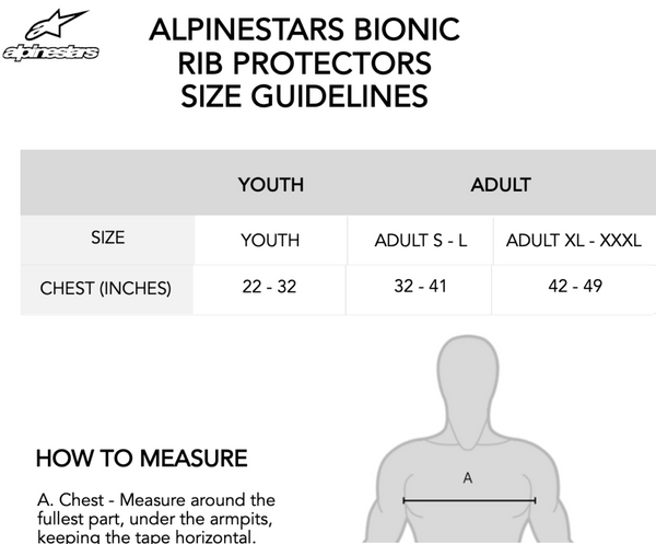 ALPINESTARS-BIONIC-RIB_PROTECTOR-SIZE-CHART_IMAGE