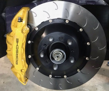 AP Racing 380mmx34mm 2-piece J Hook Front Brake Rotors for Porsche  (OEM Iron) - ModMyEuro