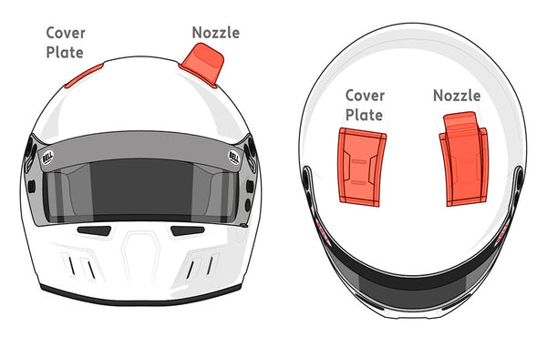 Bell Forced Air Low Profile Nozzle & Cover Plate (HP6/GT6 Helmet)