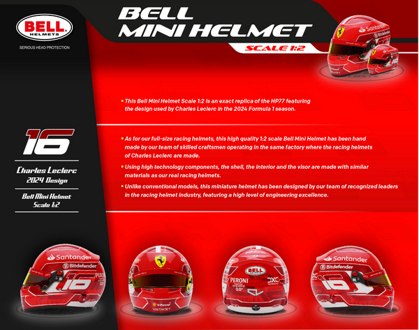 Bell HP77 Charles Leclerc 1:2 Mini Helmet - ModMyEuro
