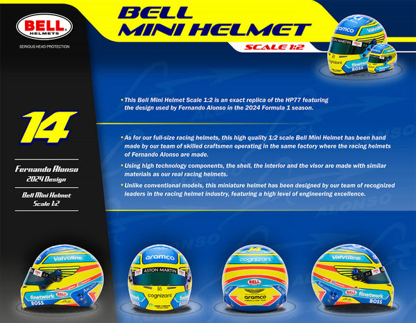 Bell HP77 2024 Fernando Alonso 1:2 Mini Helmet - ModMyEuro