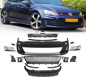 2015-2017 Golf 7 MK7 GTI Type Front Bumper + Black Red Chrome Grille - ModMyEuro