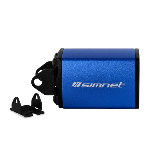 A pictue of a blue Simnet motor