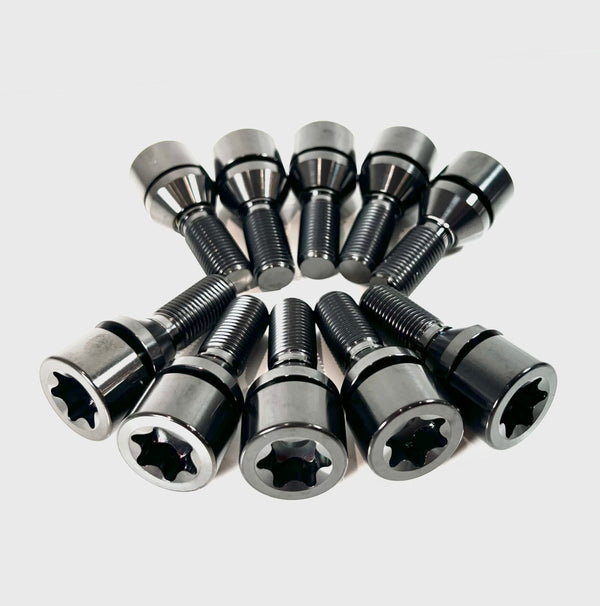 Titanium Wheel Lug Bolts for Lamborghini Urus Black Set of 10 Images